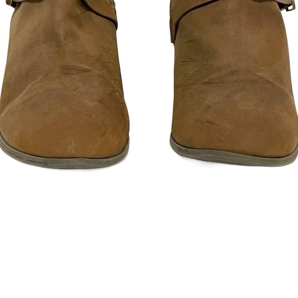 Dark Brown Casual High Heel Buckled Booties Ankle Boots Side Zipper Size 9 - Picture 10 of 15